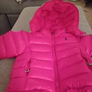 Pink toddler girl polo coat in excellent condition worn maybe 4 times